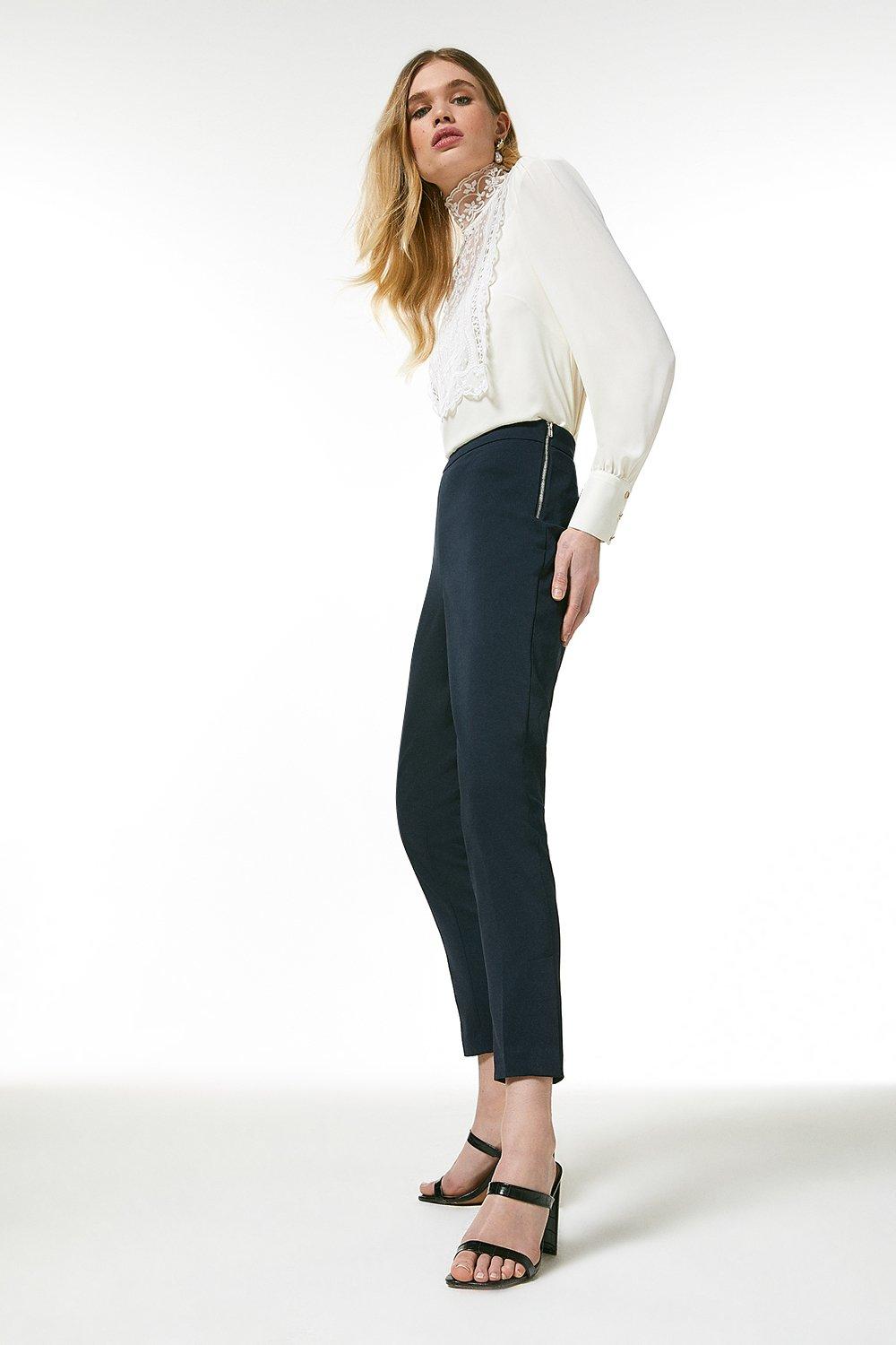 The Side Zip Ankle Pant in Fluid Crepe - Curvy Fit