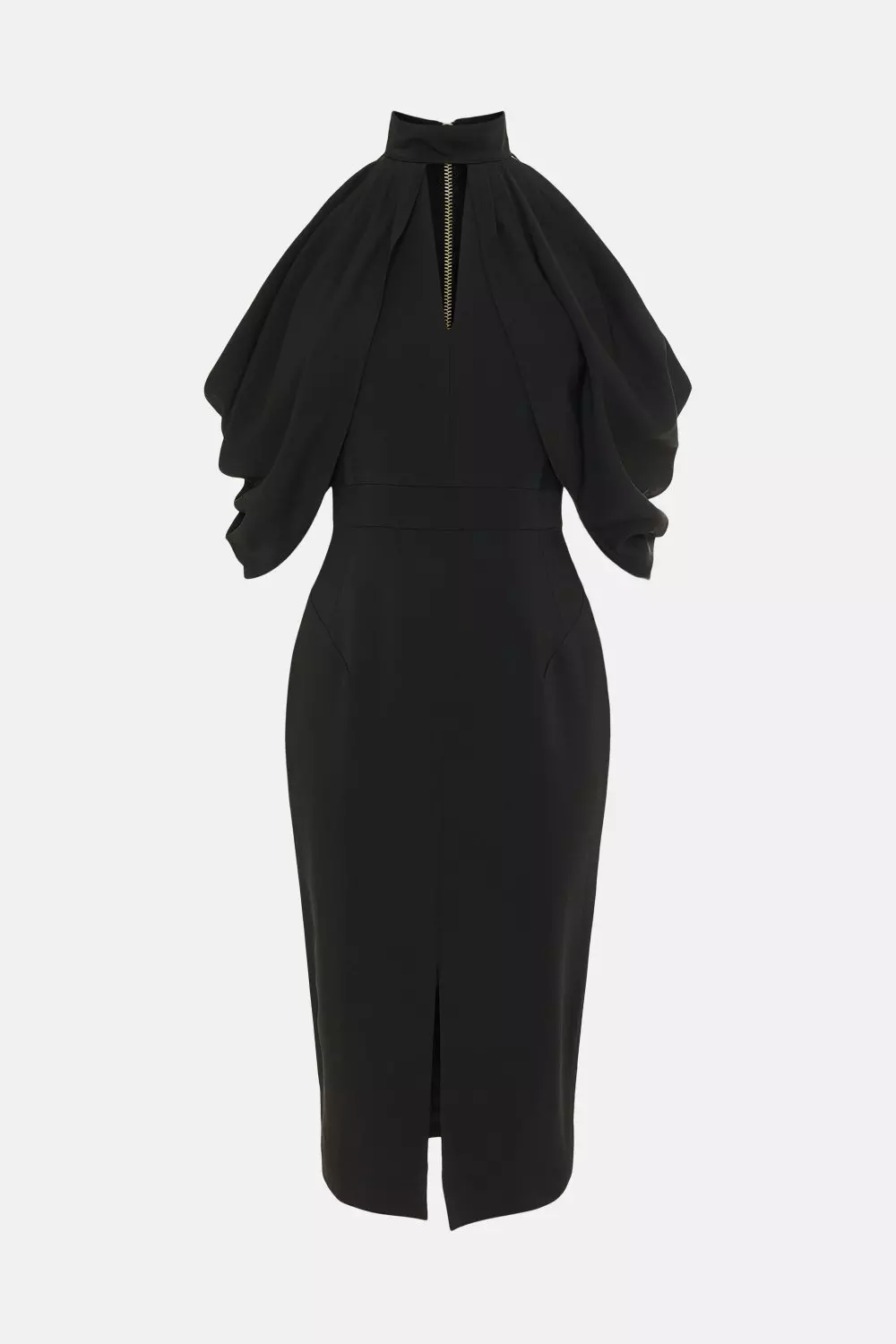 Compact Stretch Viscose Cold Shoulder Dress | Karen Millen