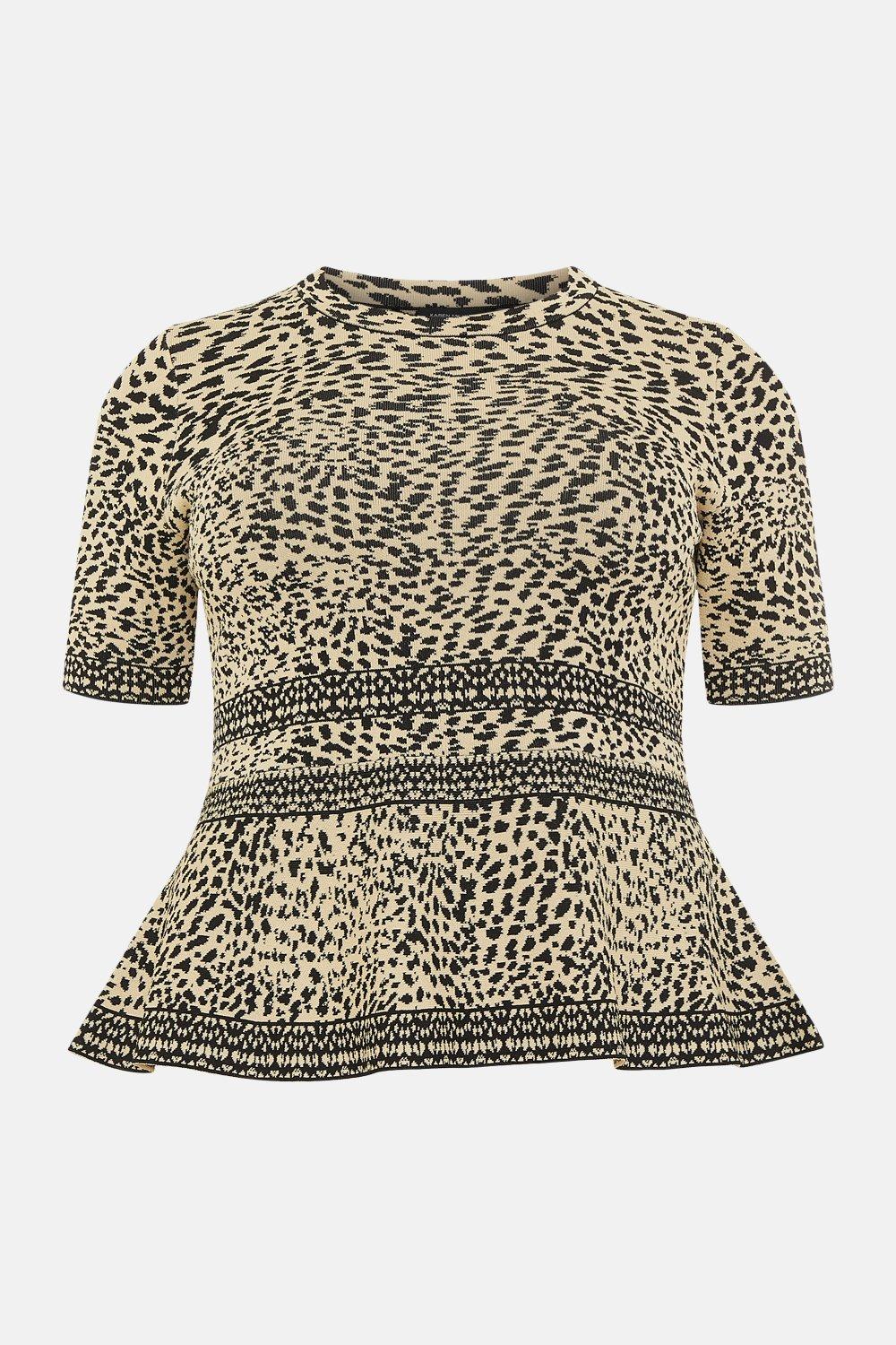 leopard peplum top