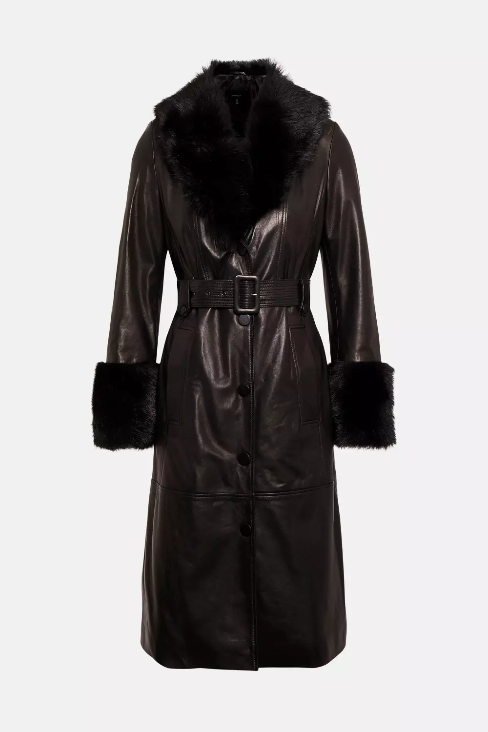 Black coat fur collar and outlet cuffs