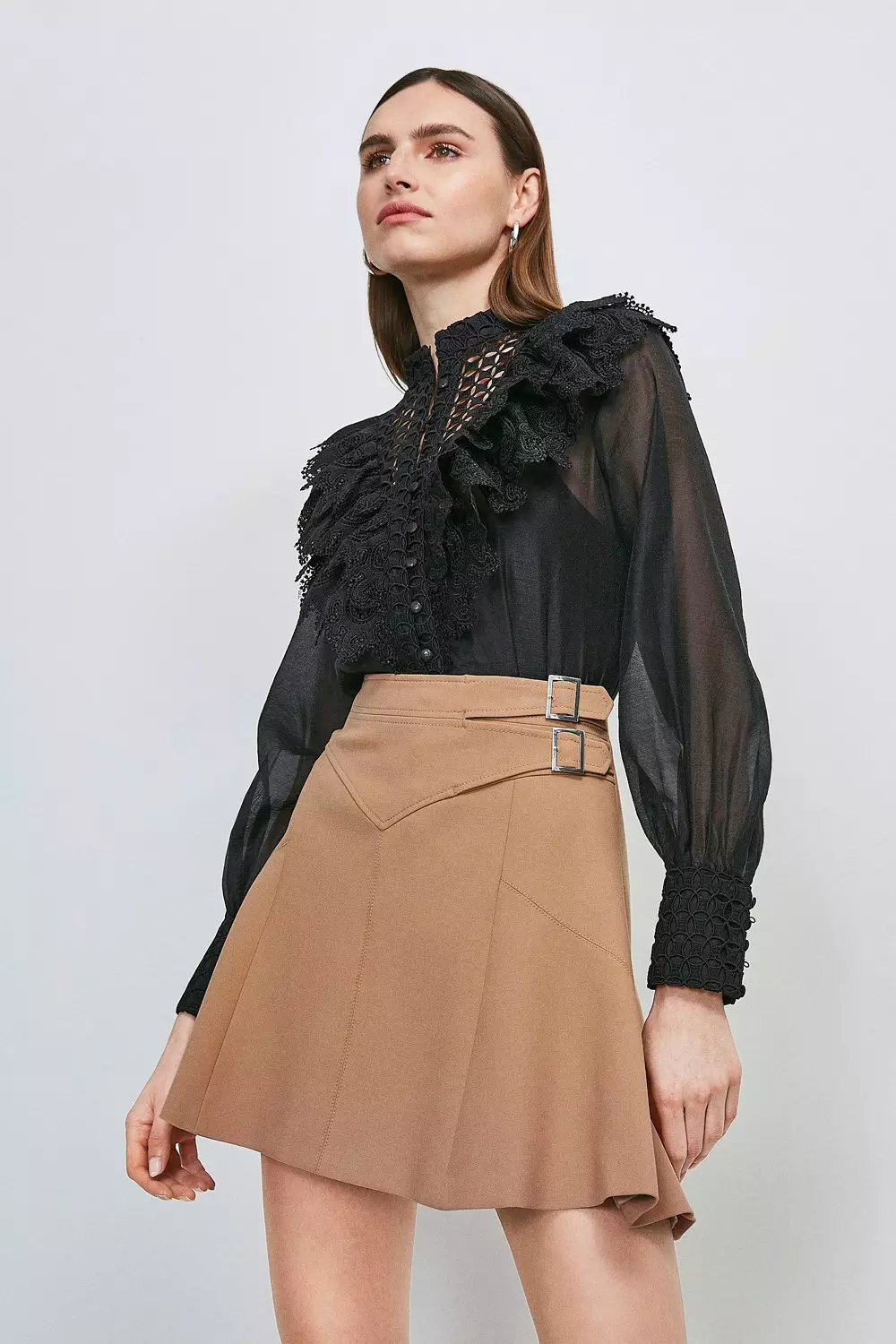 Karen millen black a line outlet skirt