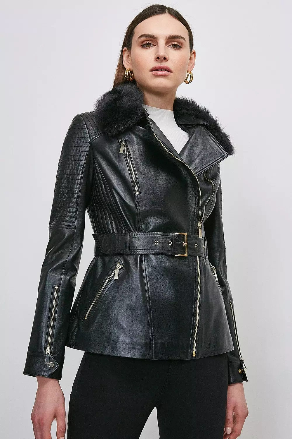 Karen millen hot sale shearling coat