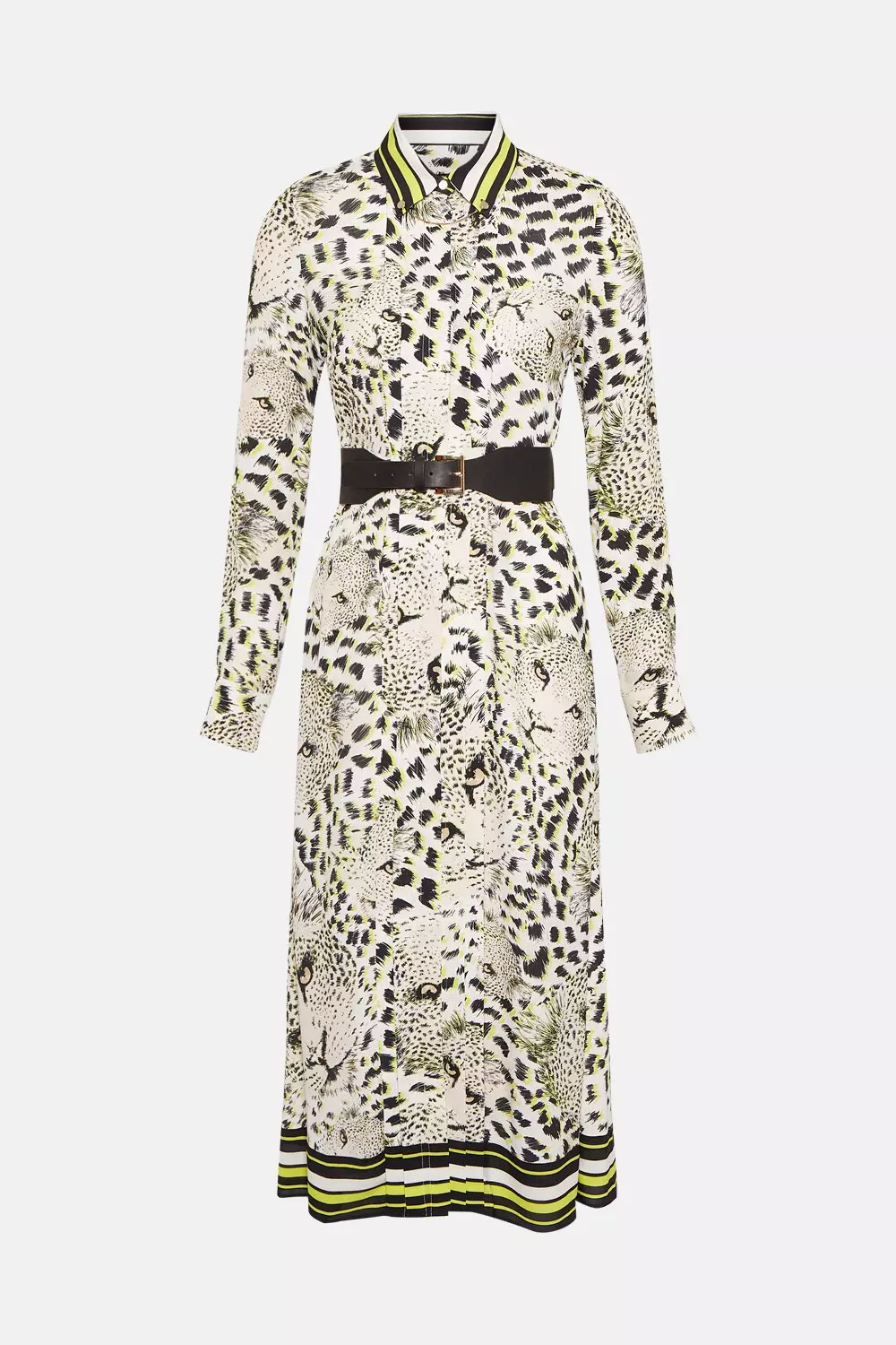 Karen millen leopard 2025 print shirt dress