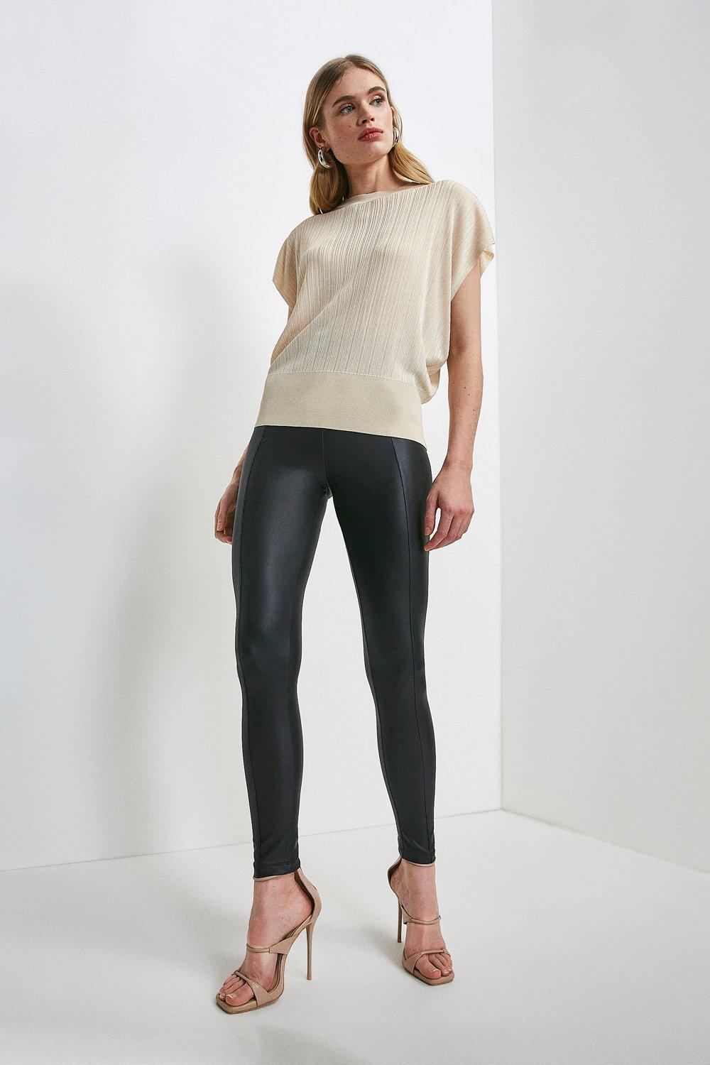 Plus Size Ponte & Pu Jodhpur Leggings | Karen Millen