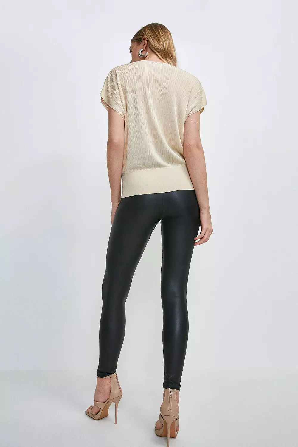 Seam Detail Faux Leather Legging | Karen Millen