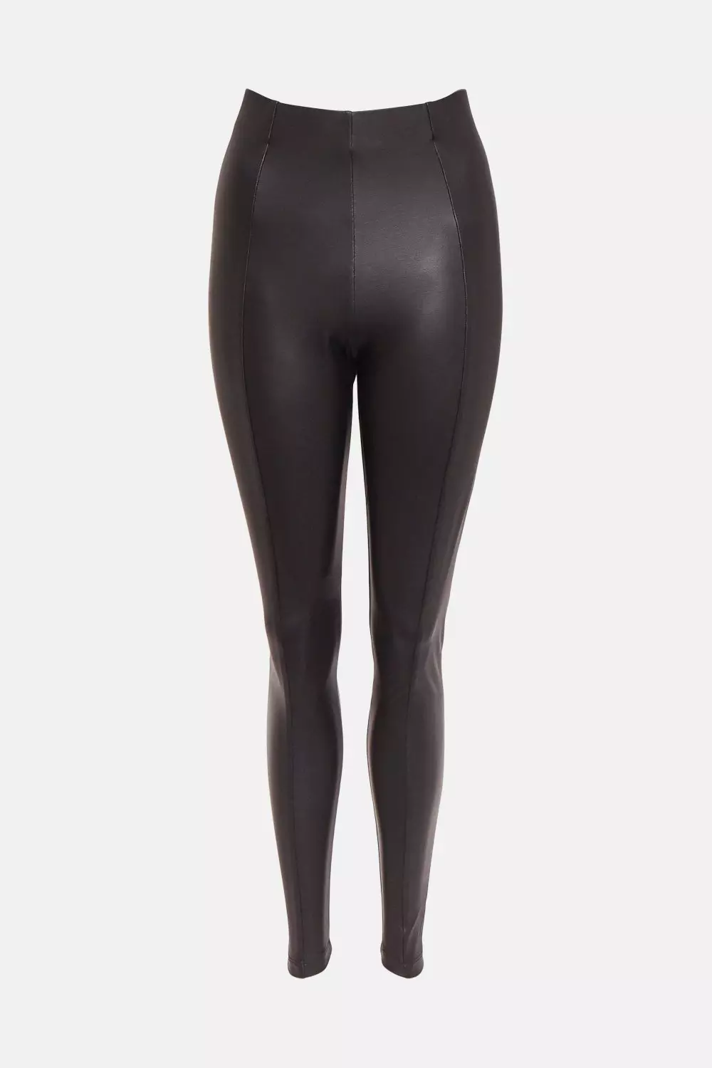 Faux Leather Legging With Front & Back Seams