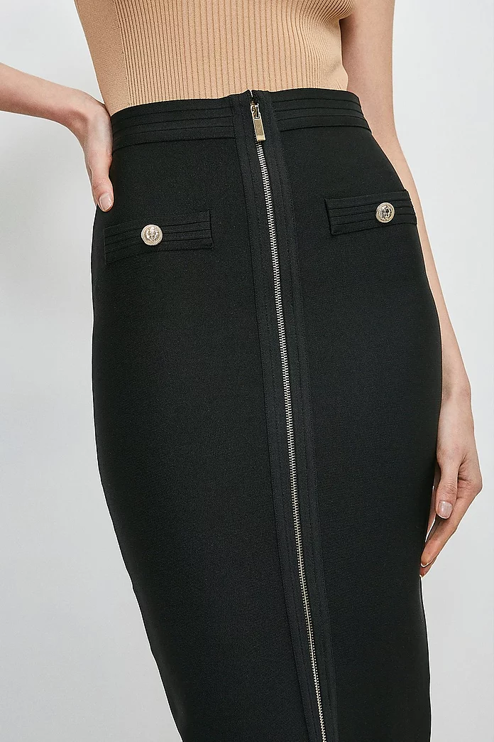 Military Bandage Knitted Pencil Skirt