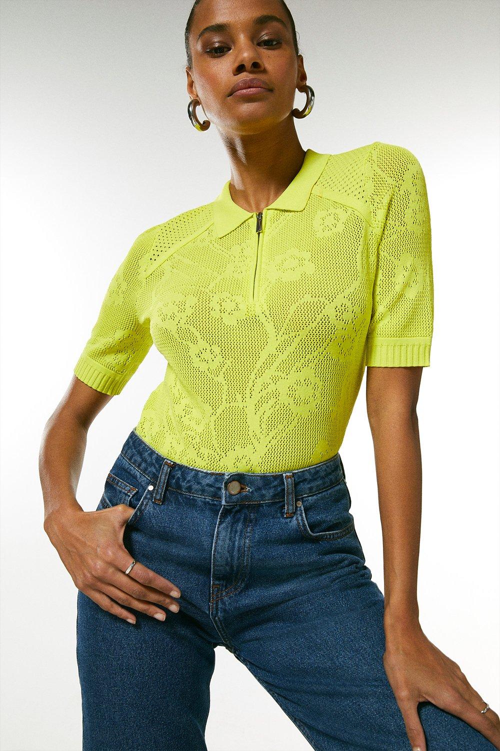 karen millen yellow top