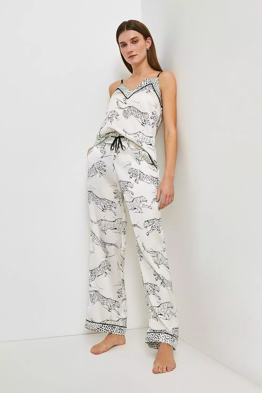 Floral Print Satin Pyjamas