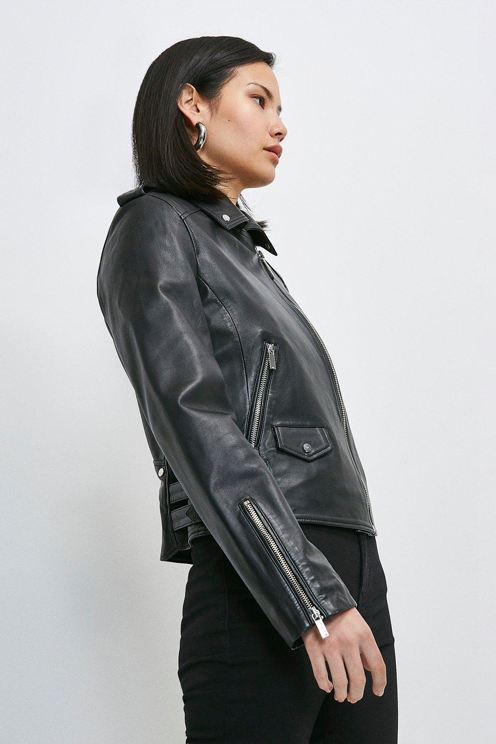 Karen millen leather biker on sale jacket