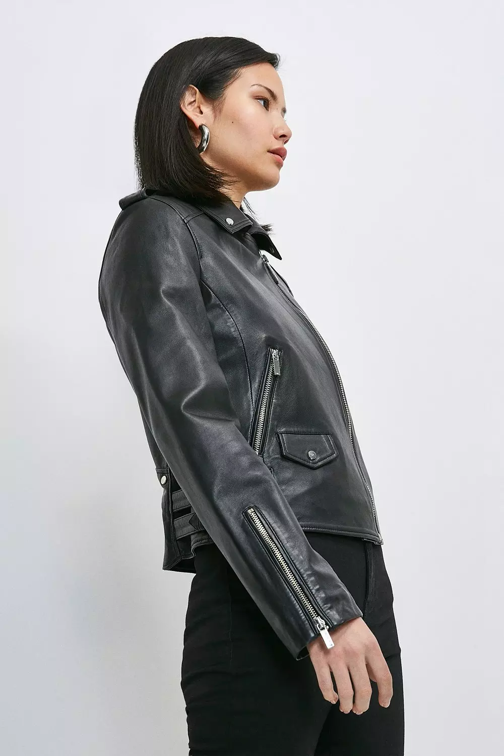 Karen millen black sale biker jacket