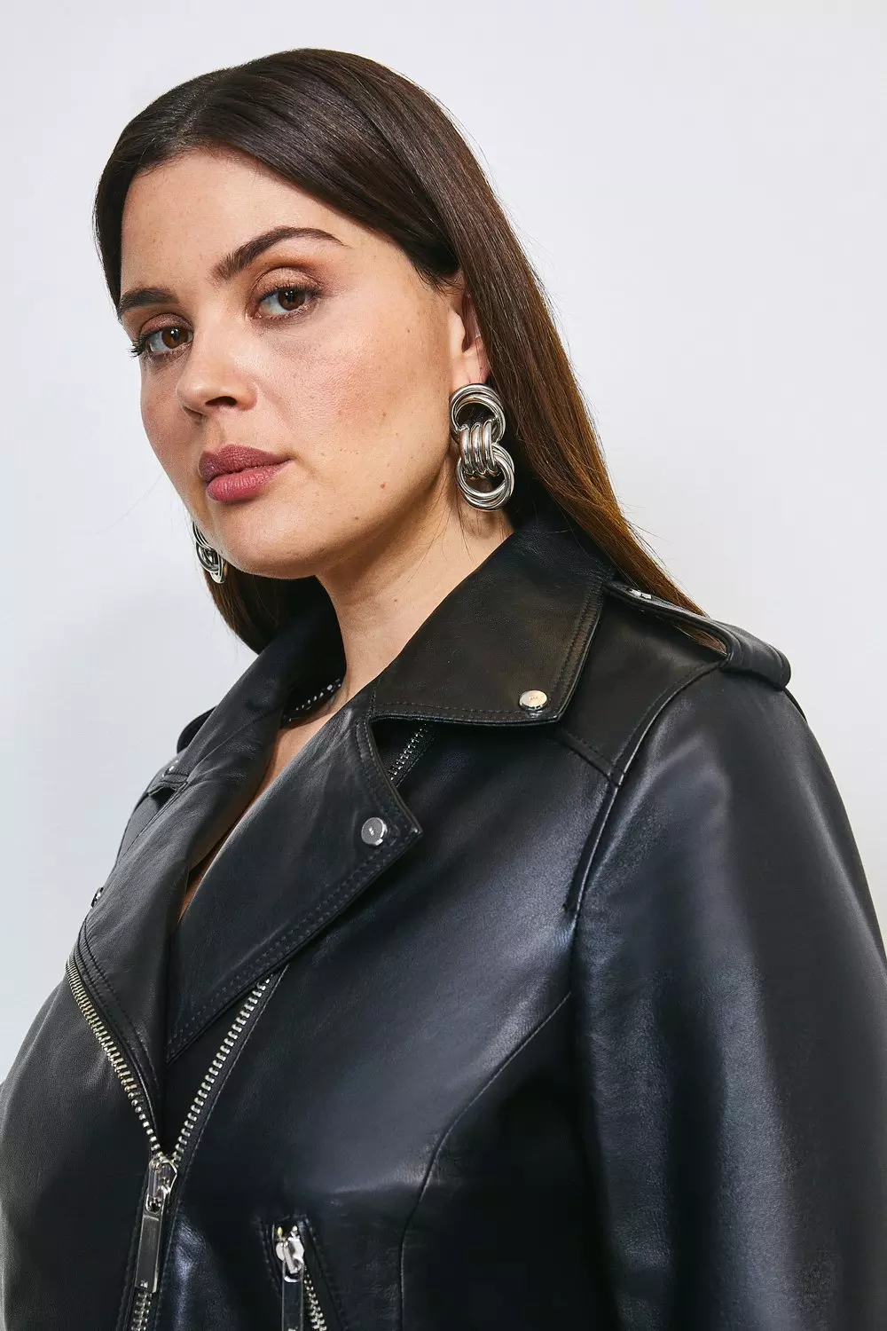 Curve Leather Ultimate Biker Jacket Karen Millen