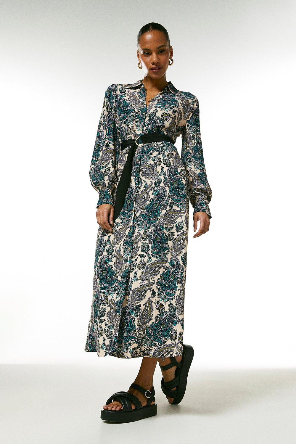 Topshop paisley hot sale shirt dress