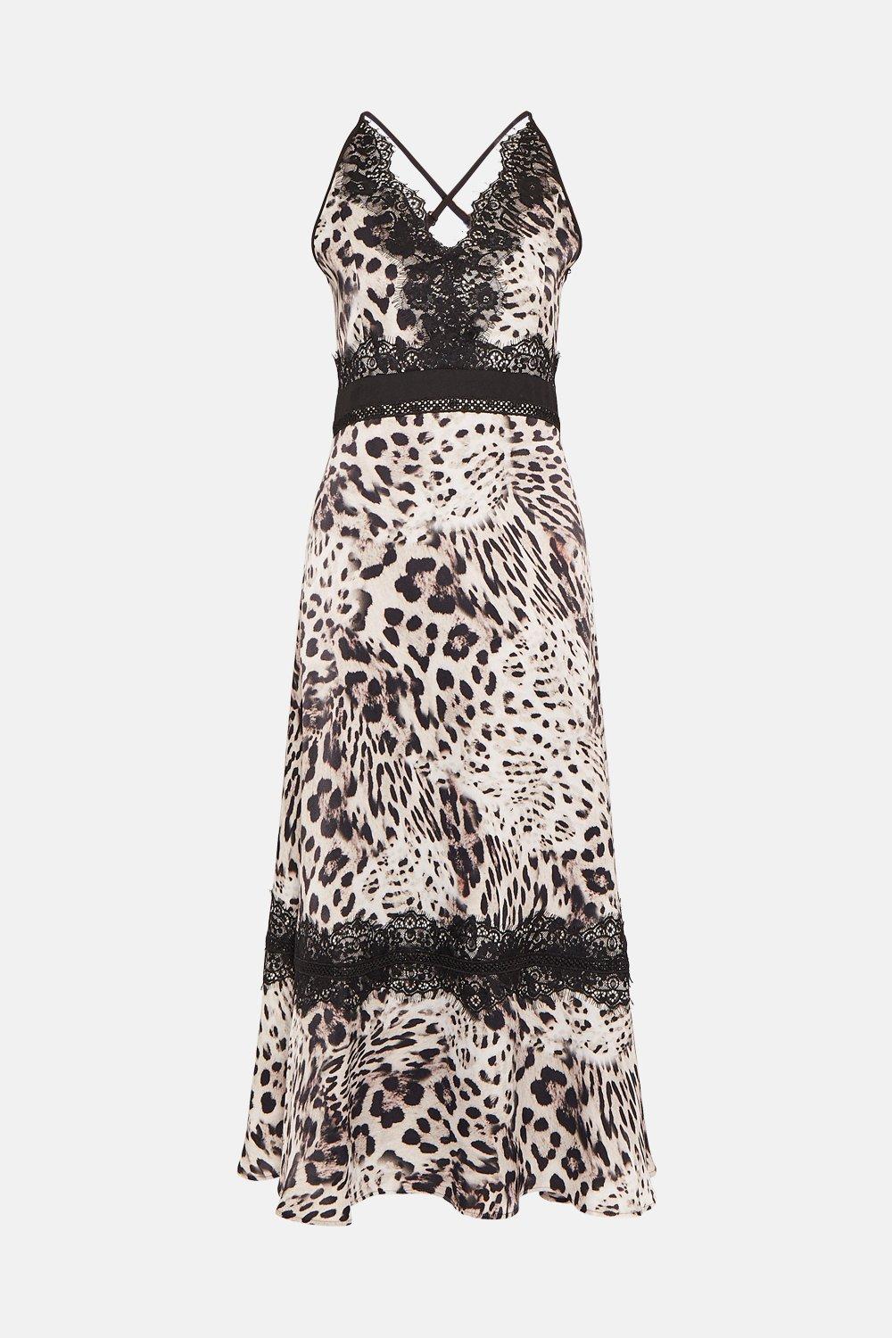 karen millen leopard lace midi dress