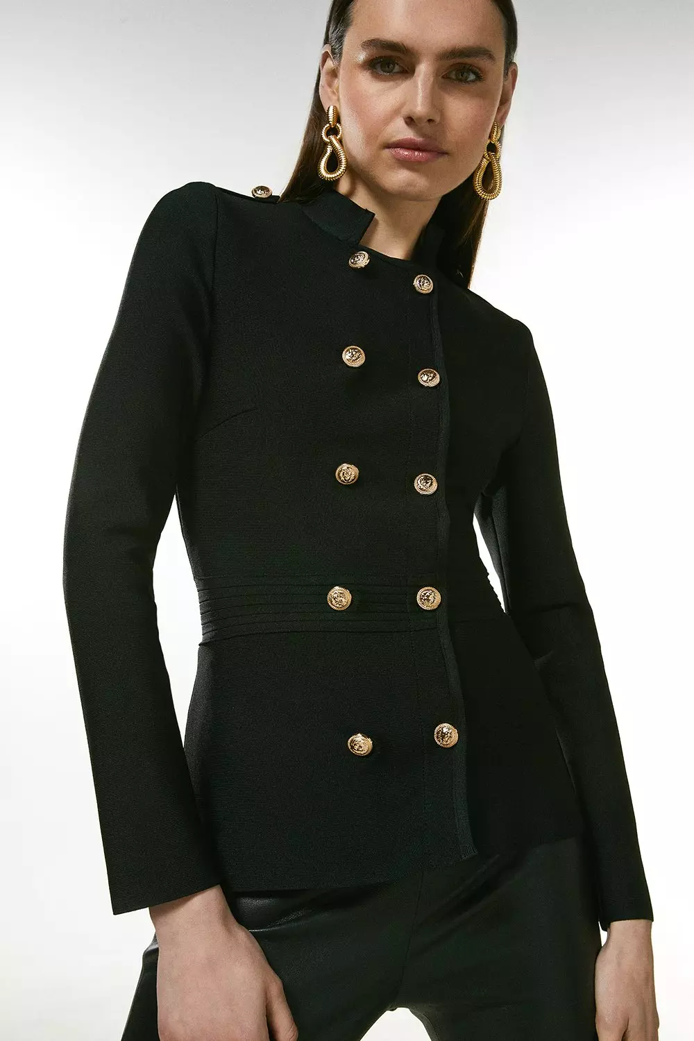 Karen Millen - 2. The Boucle Military Double Breasted Coat bit.ly/3oDLIVC  'I'm excited to reintroduce this beautiful coat in a classic black shade.  The first edit's green version was a sell-out and