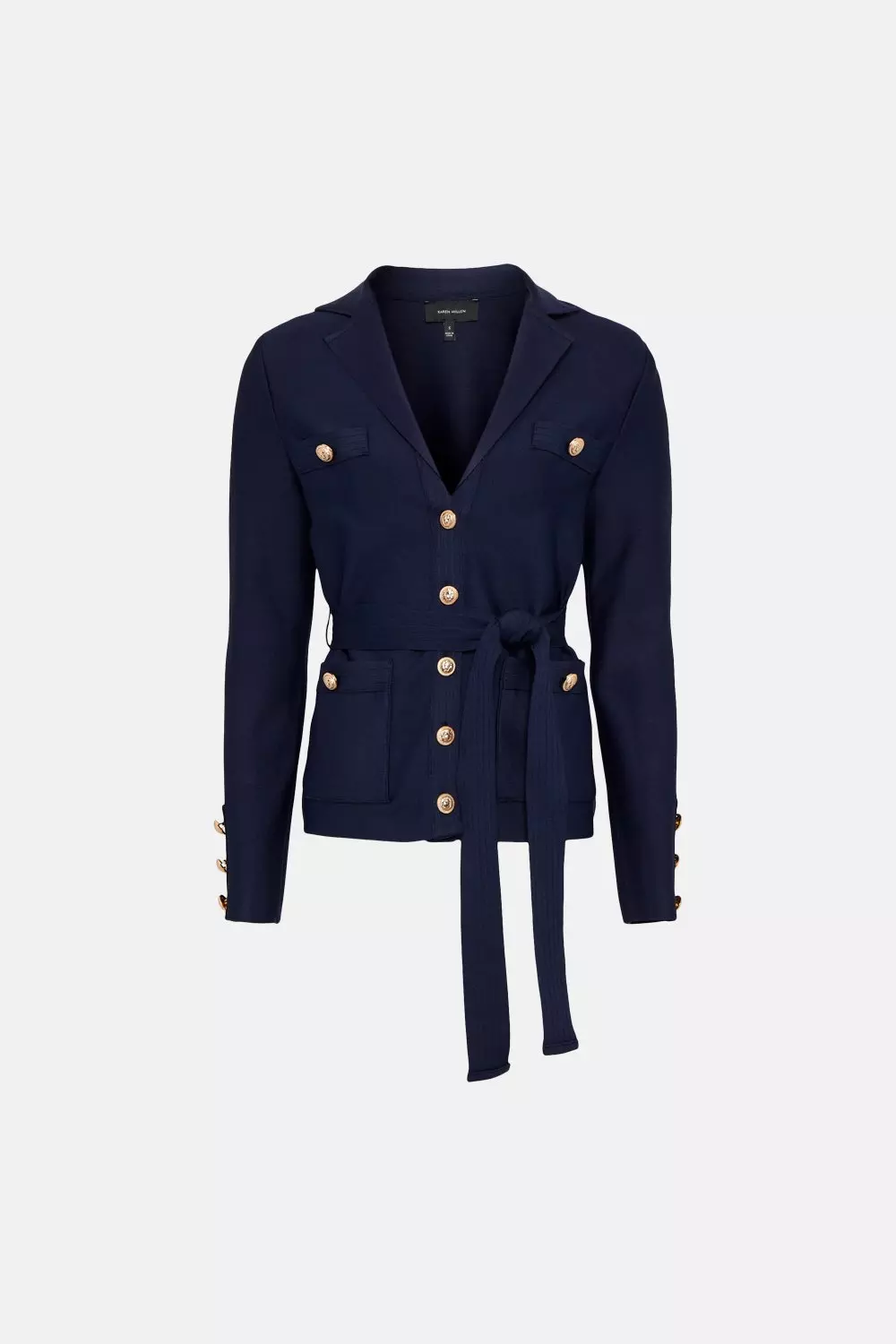 Belted Military Detail Bandage Jacket | Karen Millen