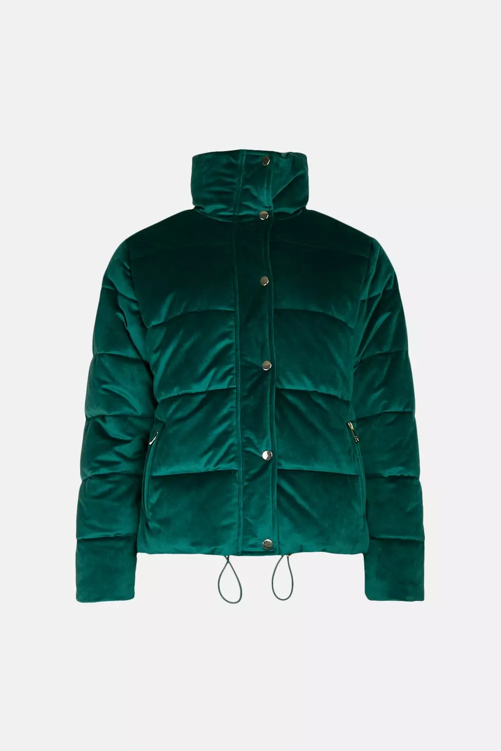 Emerald green hotsell velvet puffer jacket