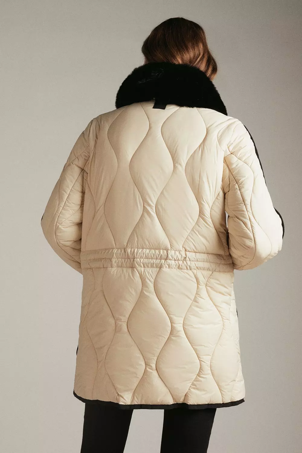 Faux fur quilted clearance jacket