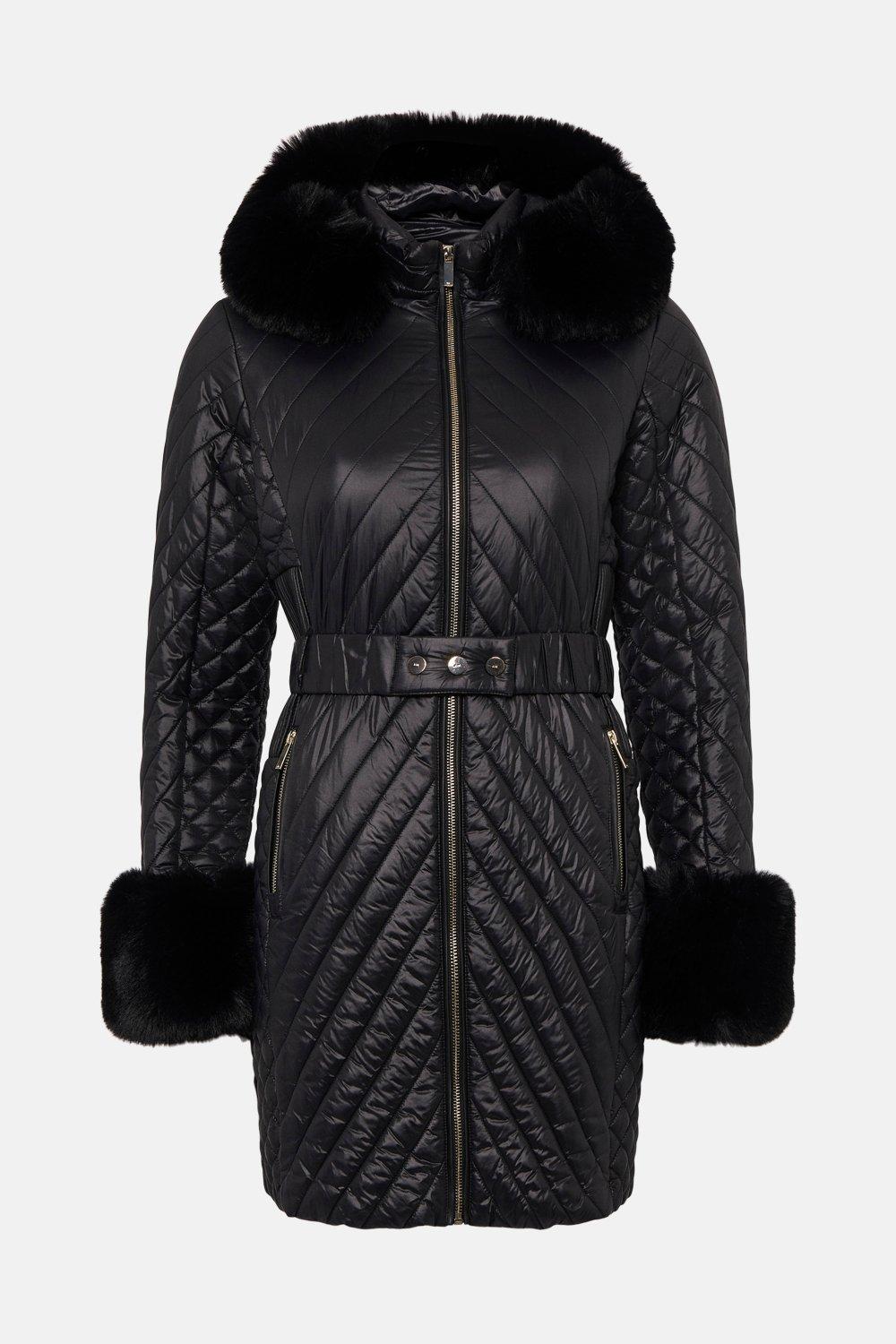 high shine faux fur coat