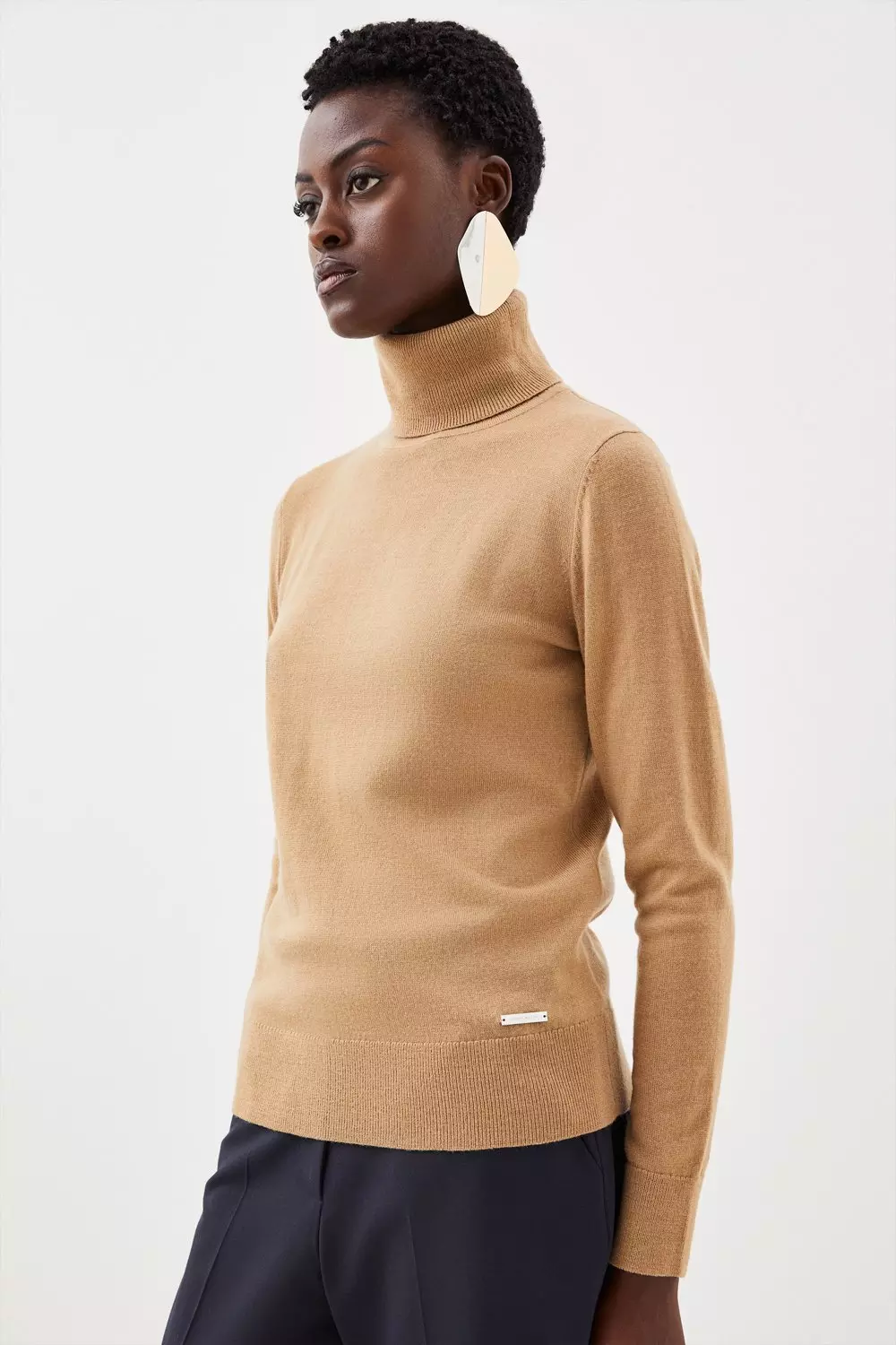 Merino Wool Turtleneck Sweater Karen Millen