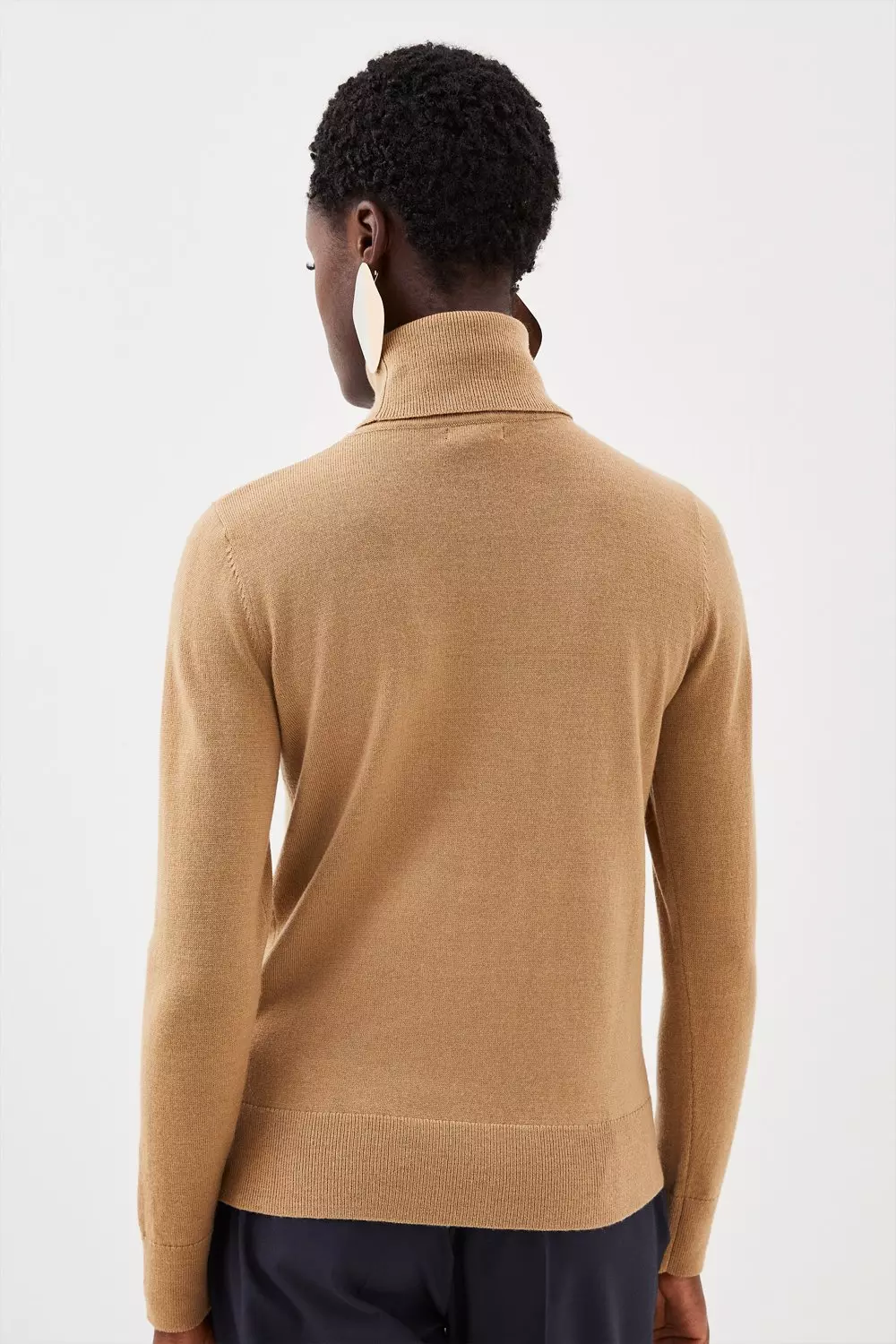 Merino wool roll clearance neck jumper mens