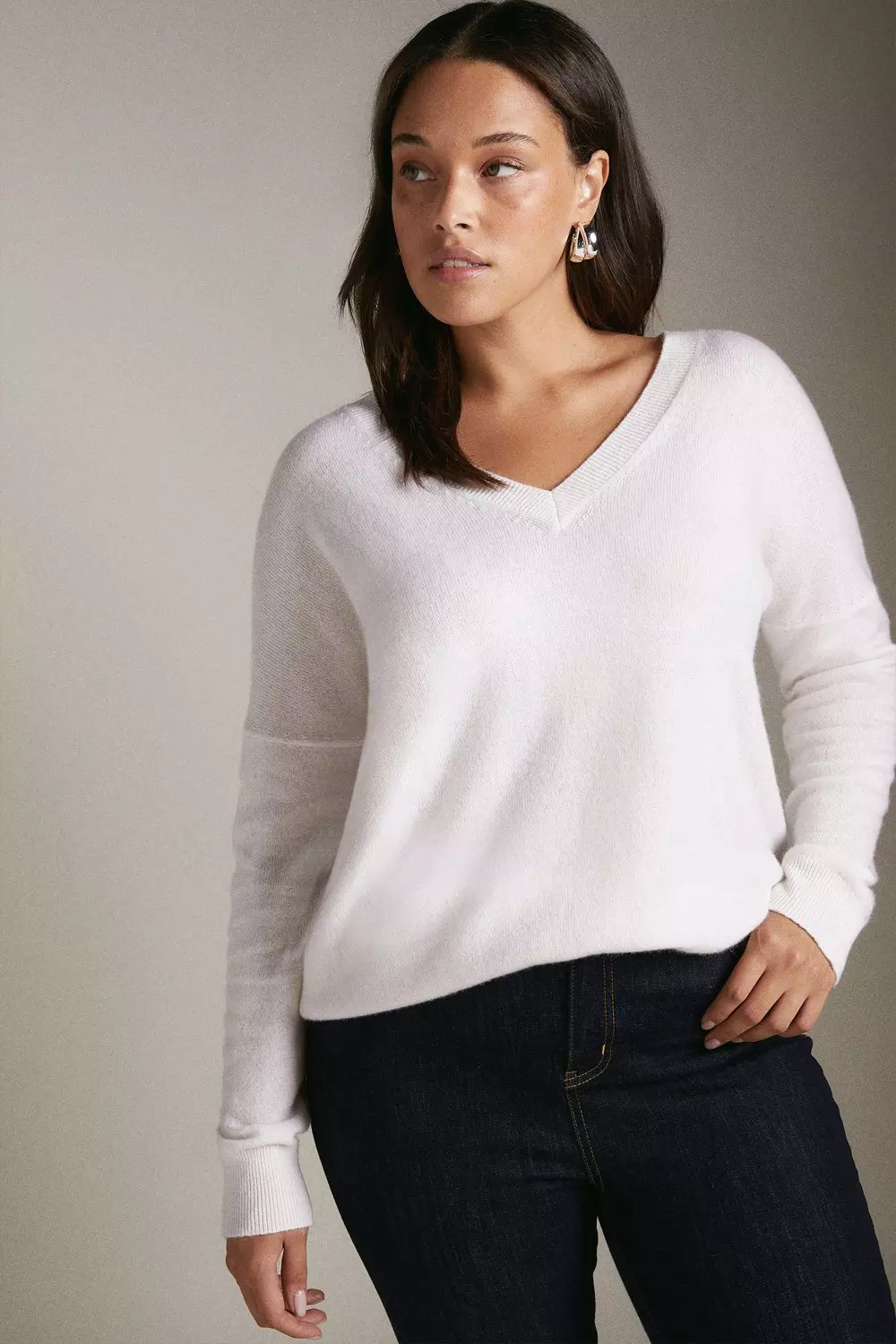 Plus size on sale v neck jumpers