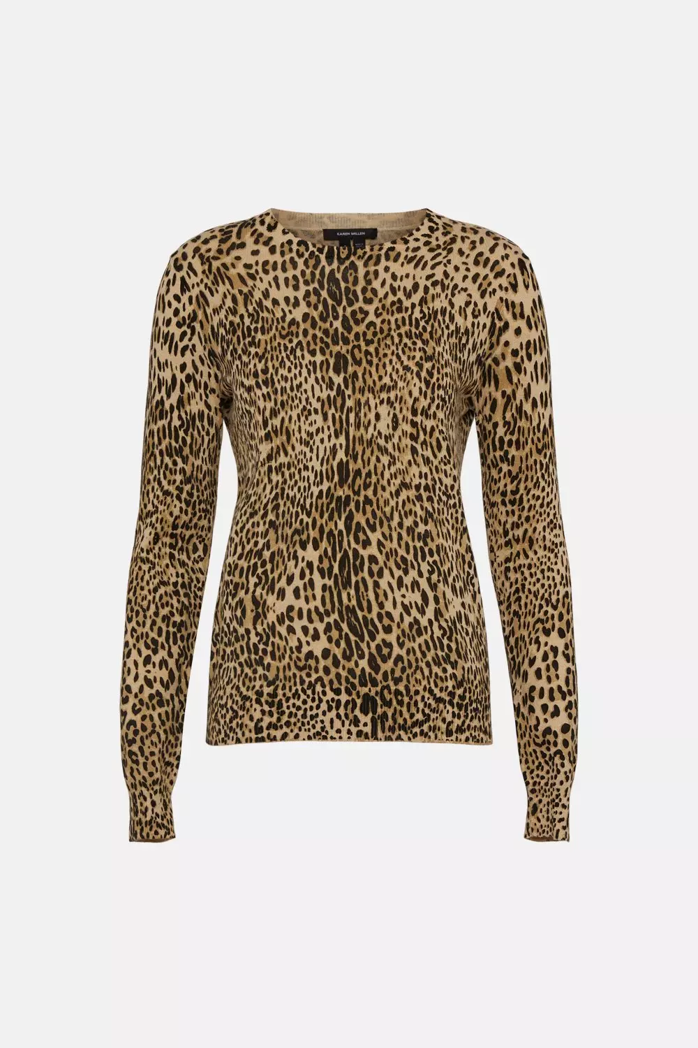 Leopard print shop crew neck sweater