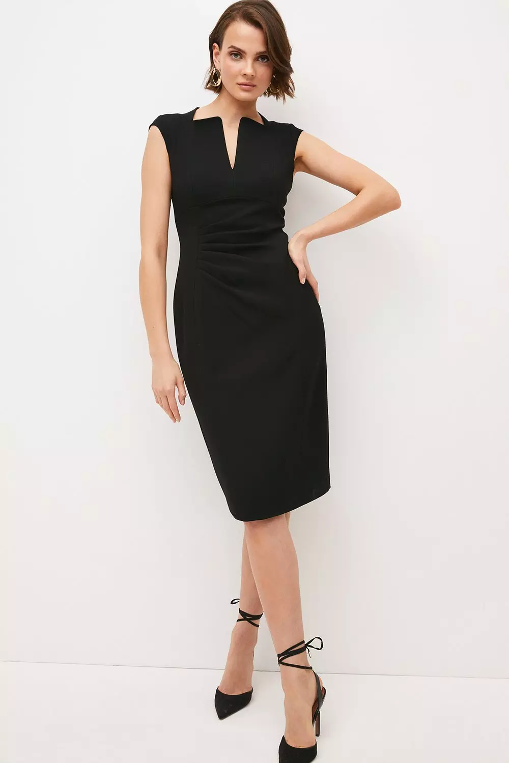 Calvin Klein 'Stretch Luxe' Belted Sheath Dress