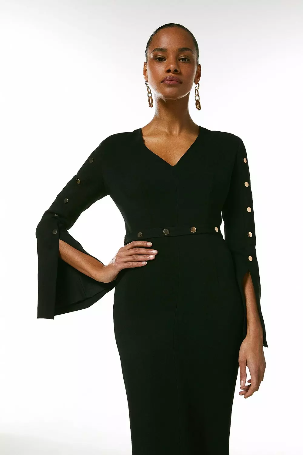 Karen millen black studded dress sale