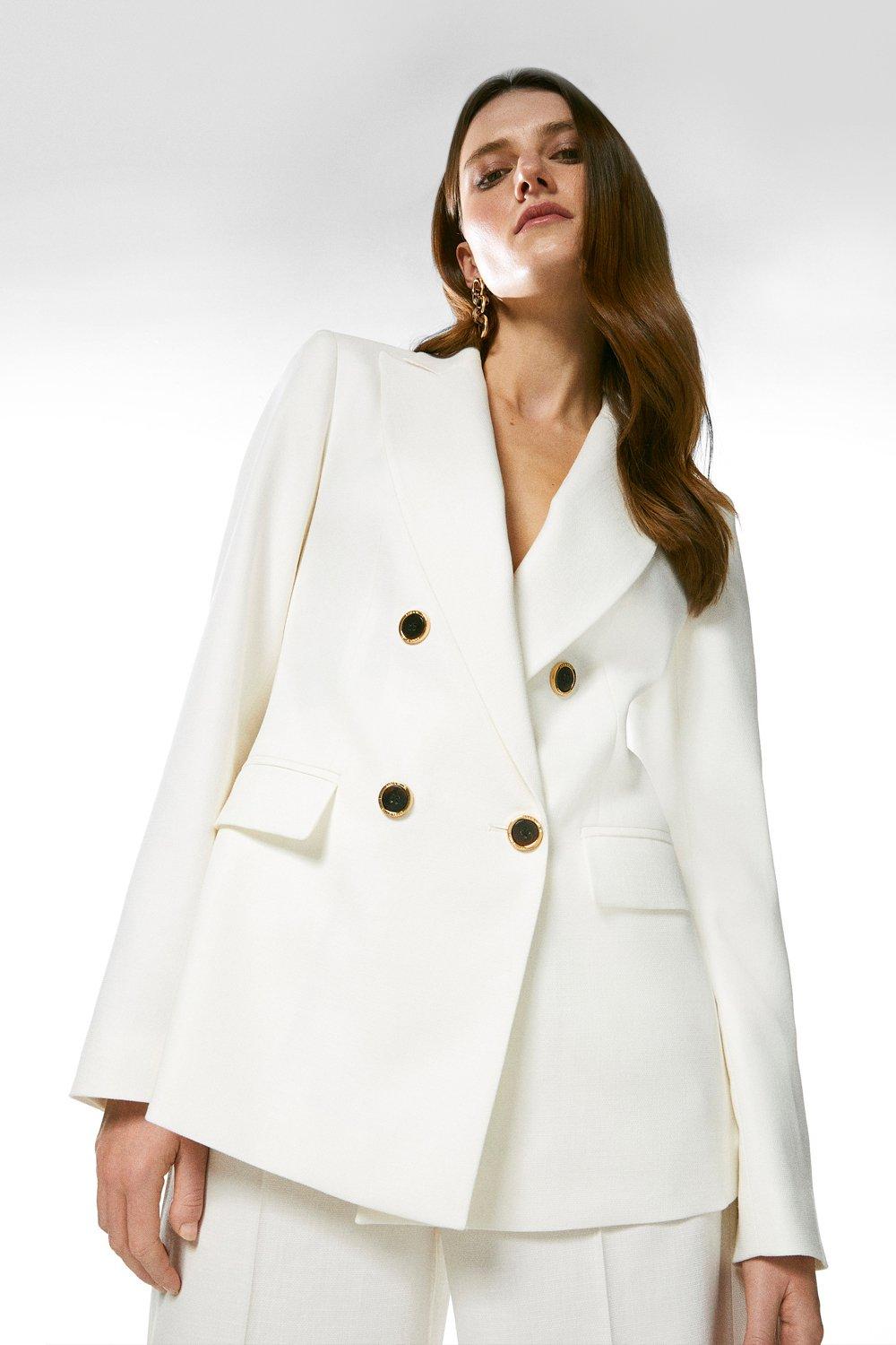 Relaxed Tailored Double Breasted Jacket | Karen Millen