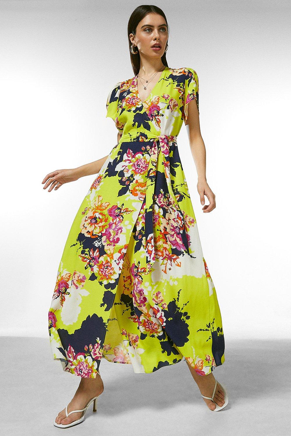 Bold Floral Wrap Dress | Karen Millen