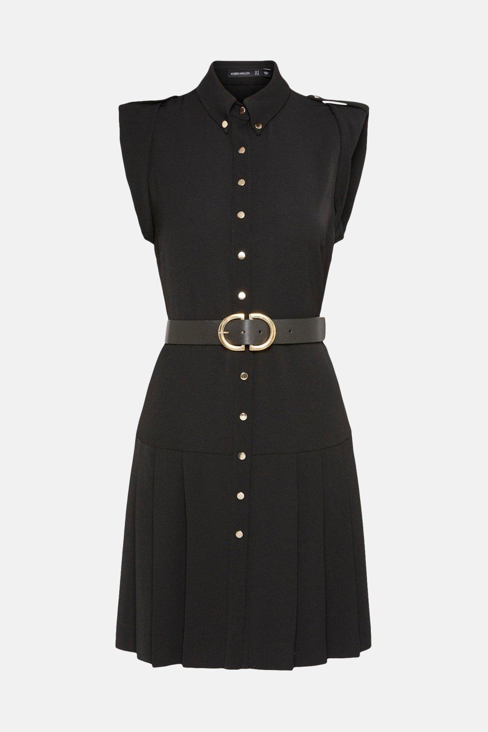 karen millen black military dress