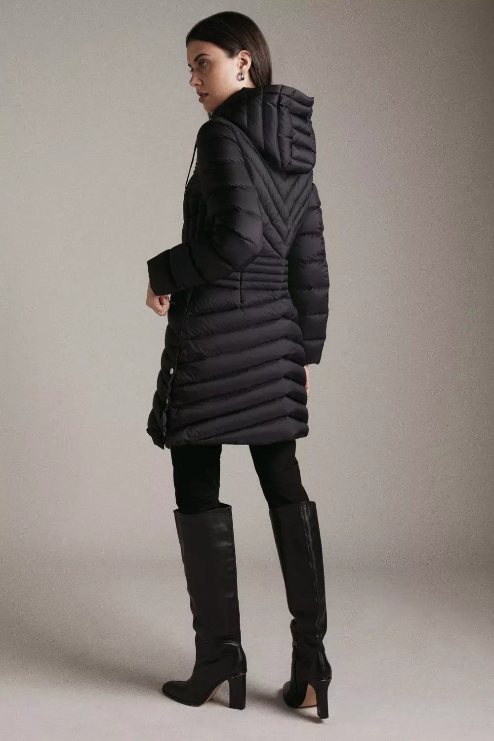 Mid length on sale packable down jacket