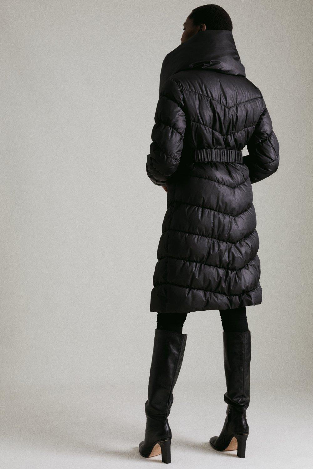 karen millen belted padded coat