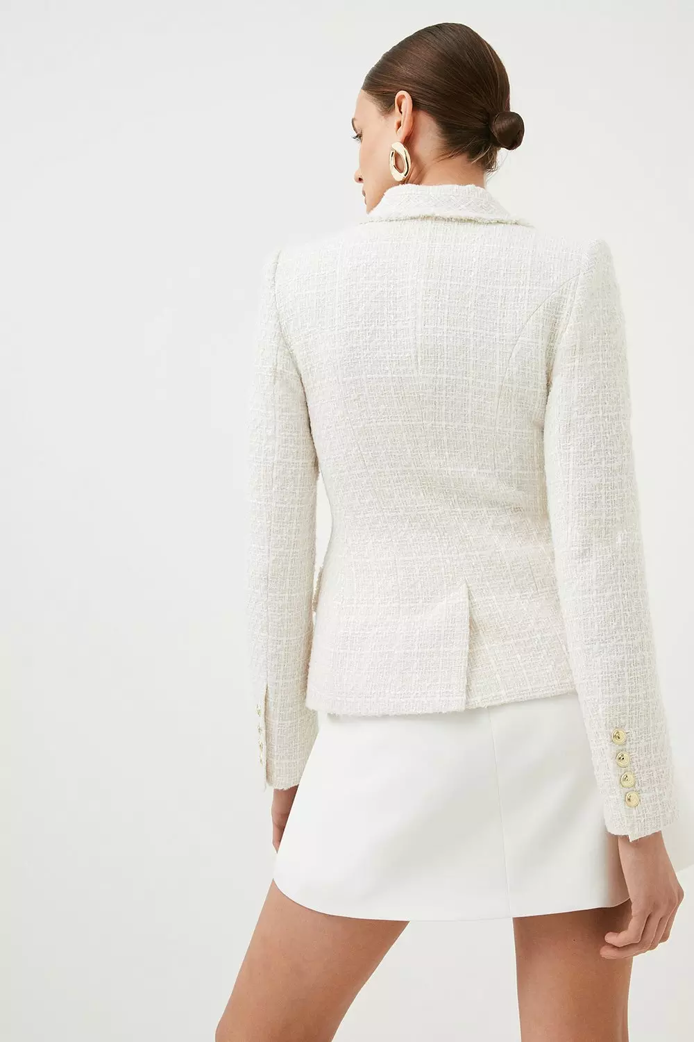 White sparkling tweed blazer