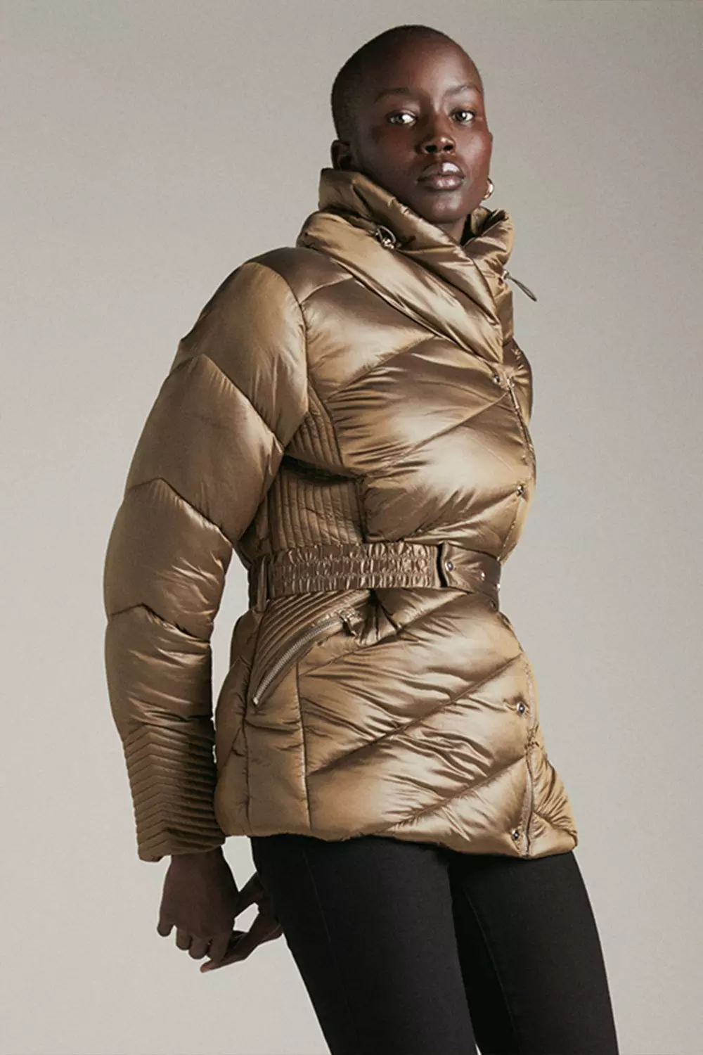 Gold store bubble coat