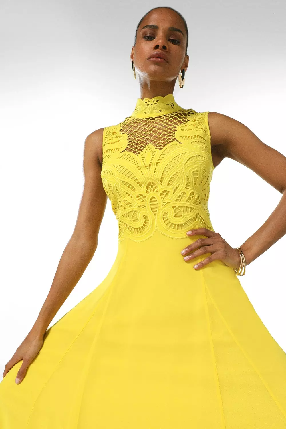 Cutwork Tiered Maxi Dress | Karen Millen