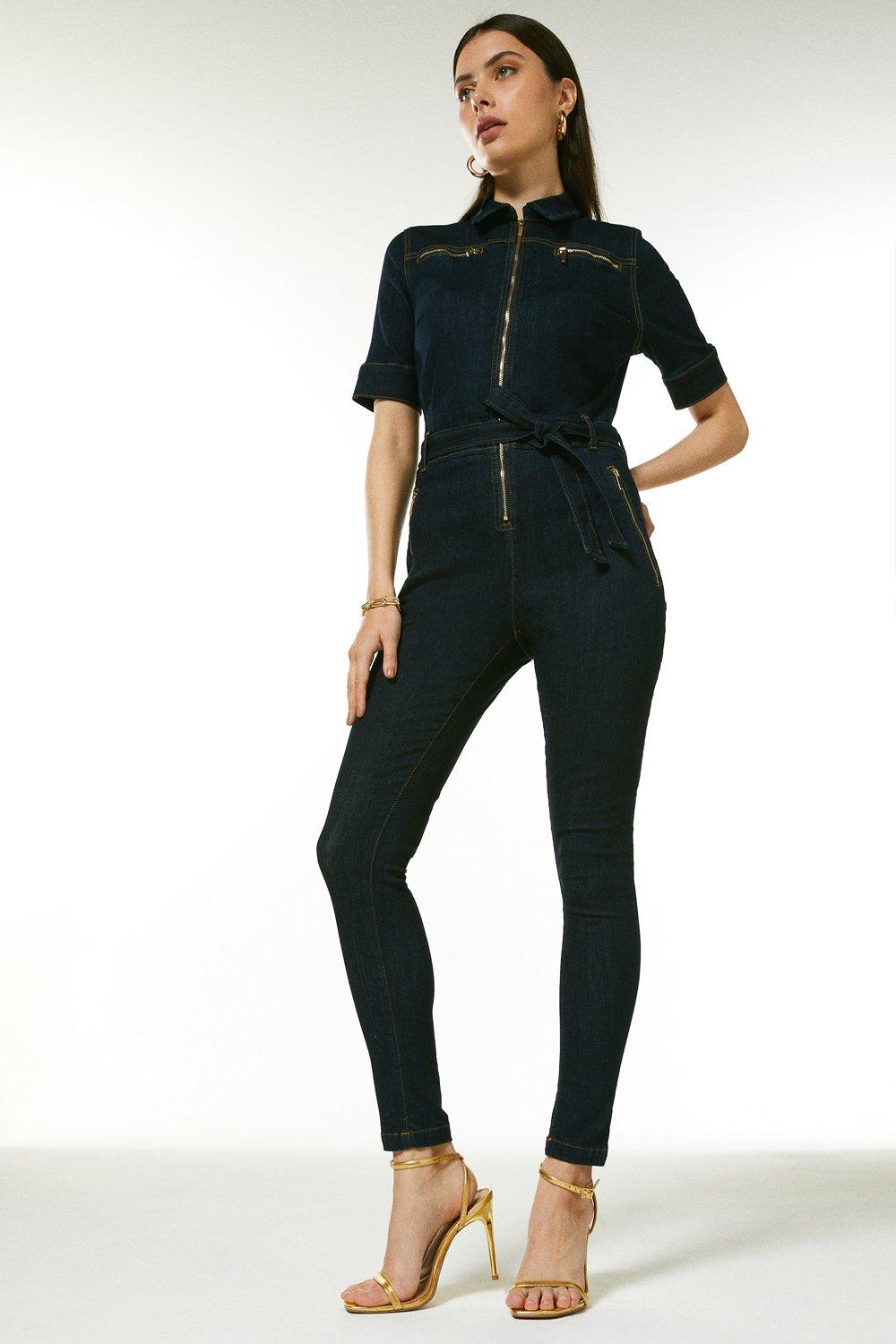 Ready To Go Denim Jumpsuit in Indigo