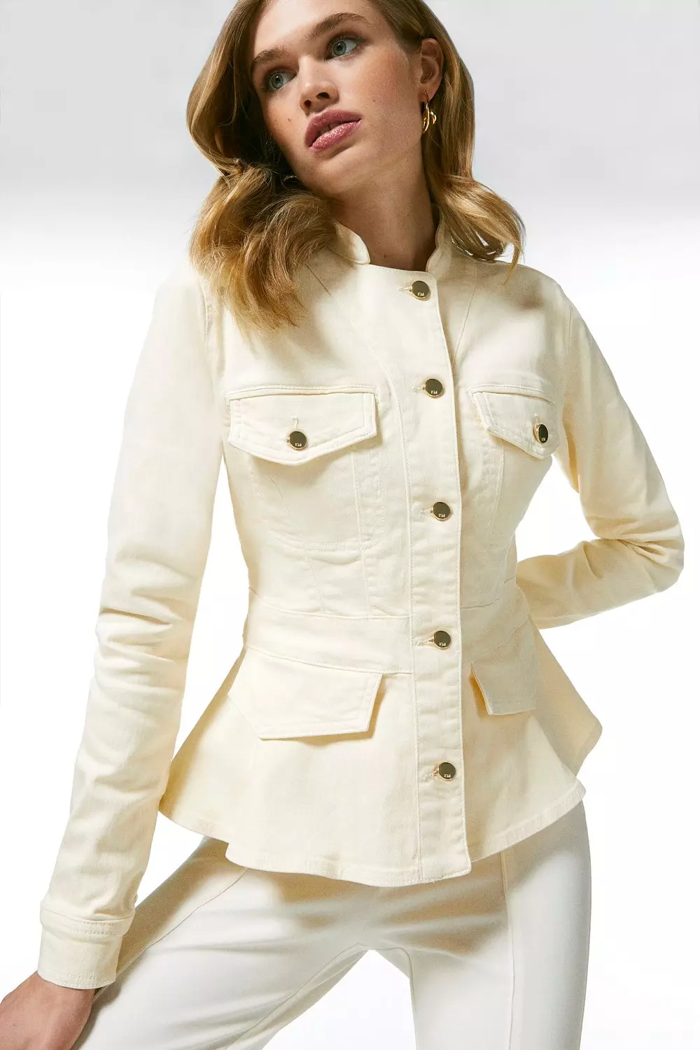 Cream shop peplum jacket