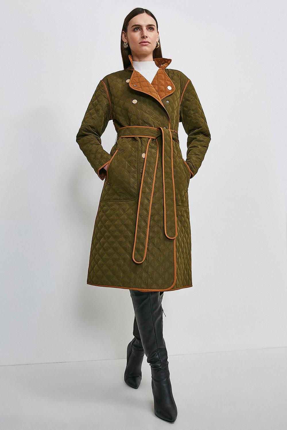 Wool reversible trench coat