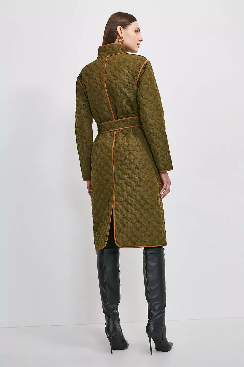 Frontrow x Recto Reversible Check Mac Trench Coat - Khaki