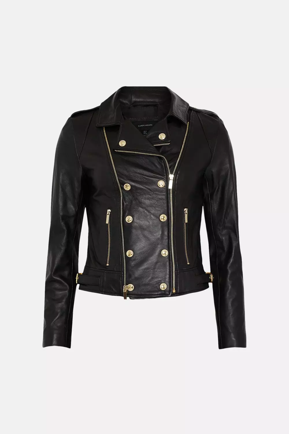 Biker jacket gold discount zip