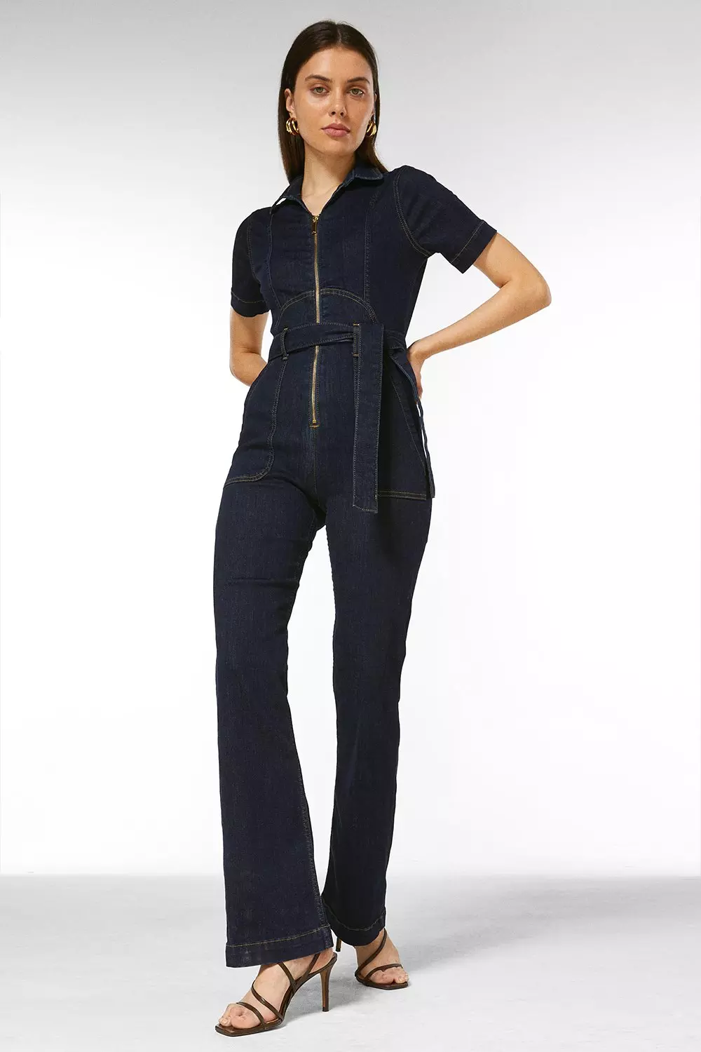 Flare store jeans jumpsuit