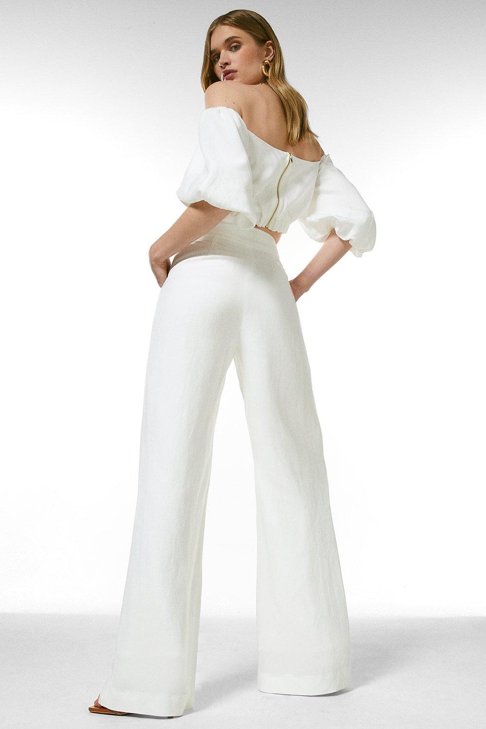 long white linen trousers