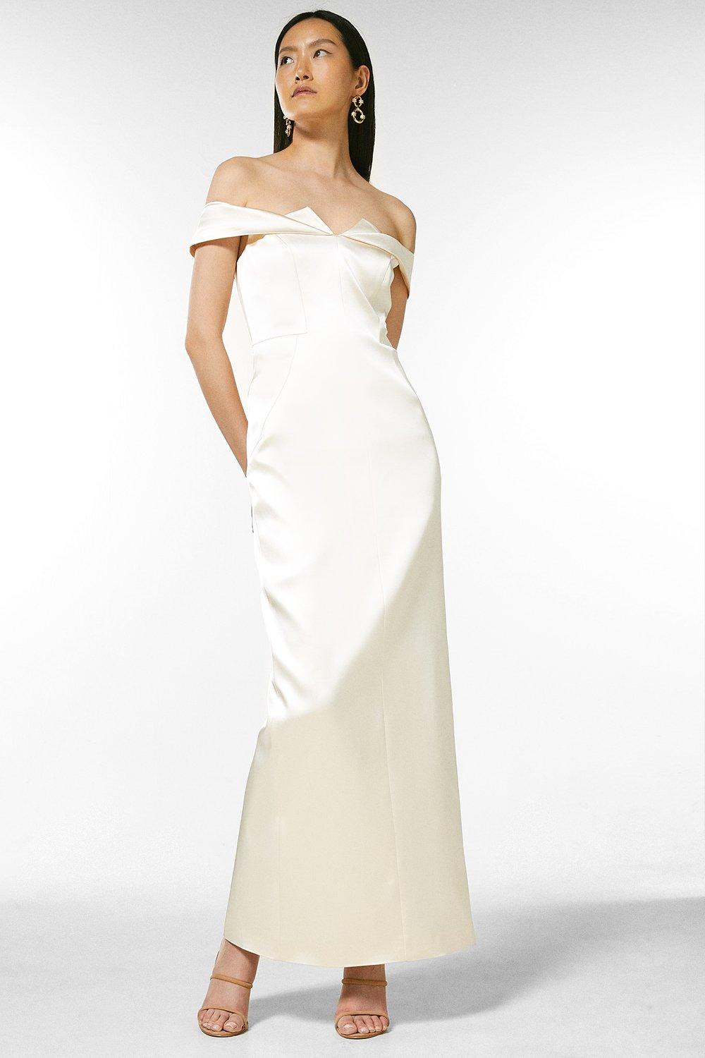 bardot maxi evening dress