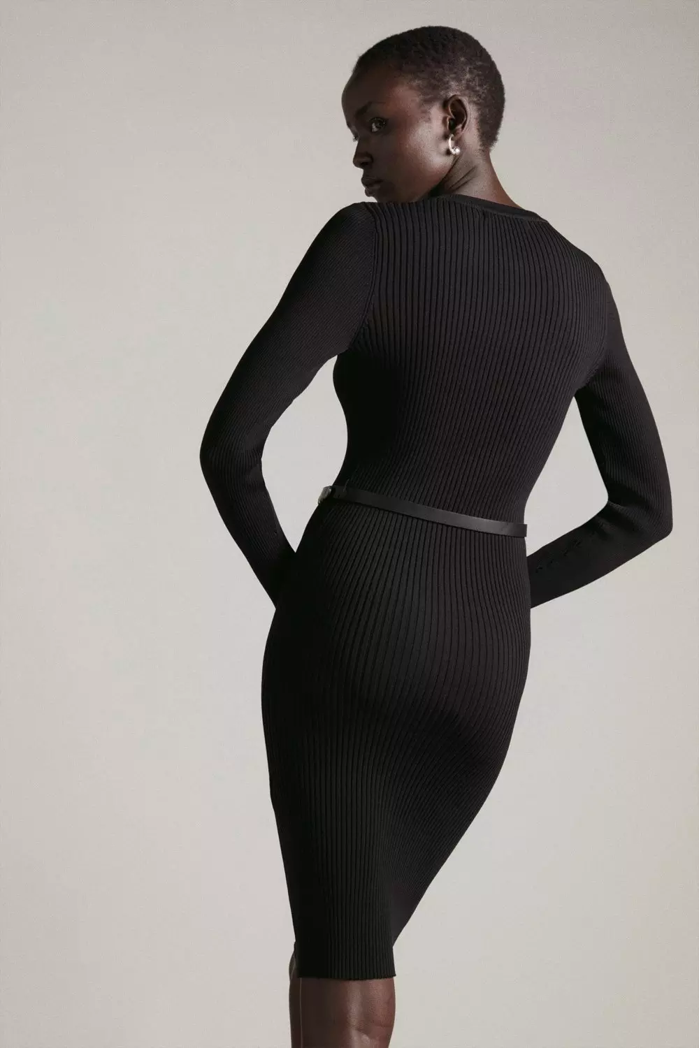 Karen millen best sale ribbed knit dress