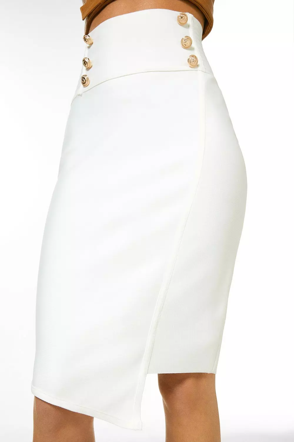 Long ivory outlet pencil skirt