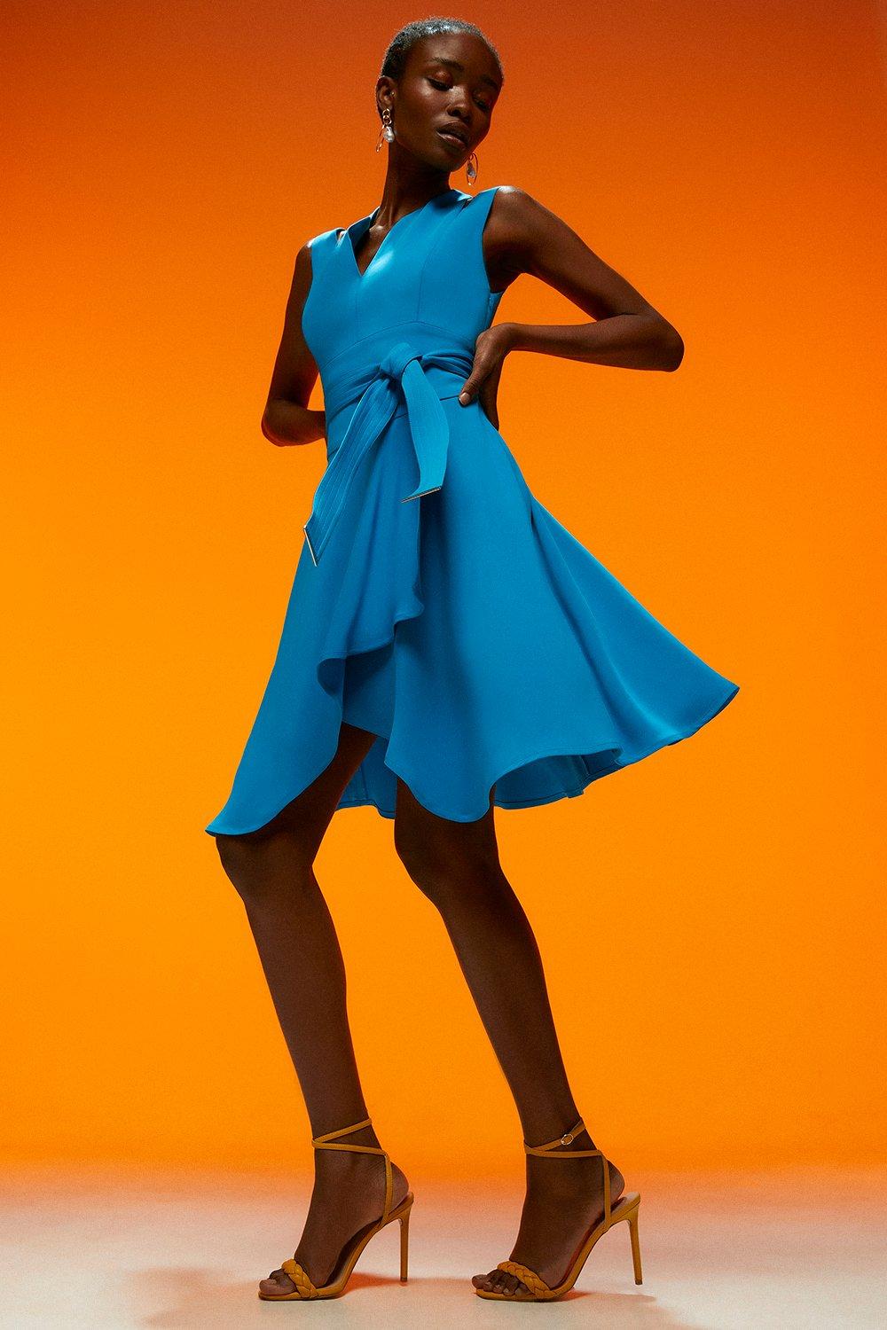 Karen millen blue shop and orange dress