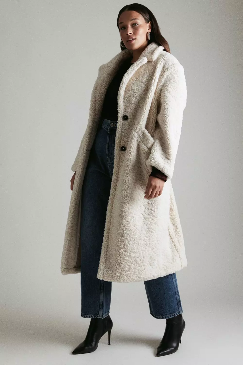 Plus size shop borg coat