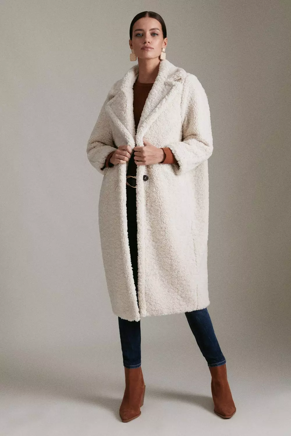 Petite cream wool store coat